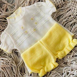 Vintage unique 1950’s A little Angel sweater shirt and shorts set